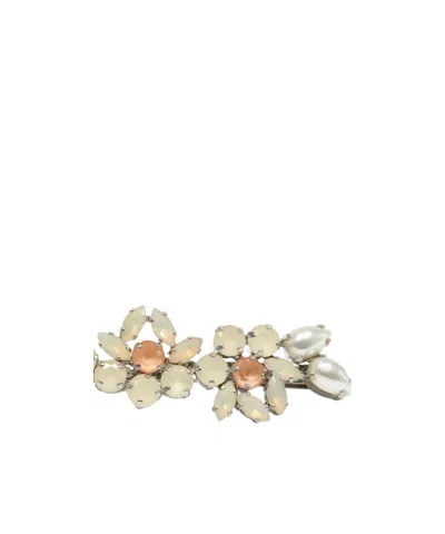Simone Rocha Heart-shaped Flower Hair Clip In Gold