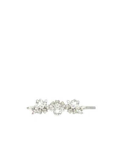 Simone Rocha Heart-shaped Flower Hair Clip In White