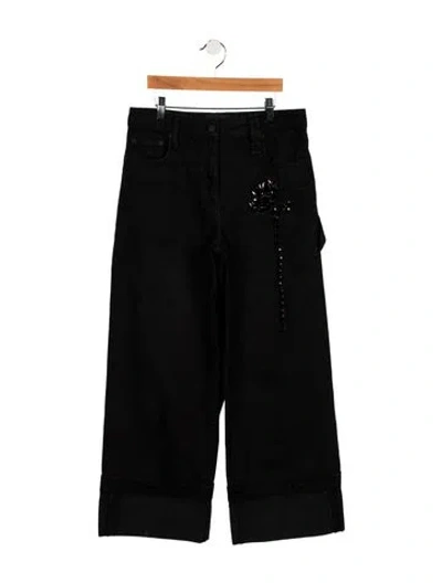 Pre-owned Simone Rocha High-rise Wide Leg Jeans In Black
