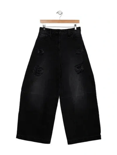 Pre-owned Simone Rocha High-rise Wide Leg Jeans In Black
