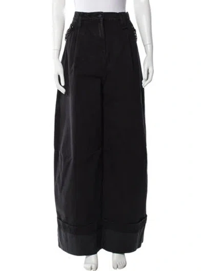 Pre-owned Simone Rocha High-rise Wide Leg Jeans In Black