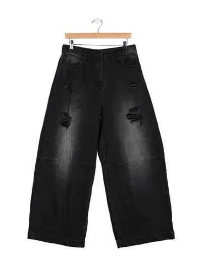 Pre-owned Simone Rocha High-rise Wide Leg Jeans In Black