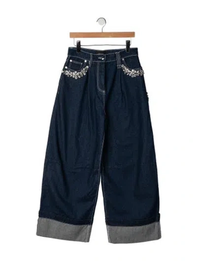Pre-owned Simone Rocha High-rise Wide Leg Jeans In Blue