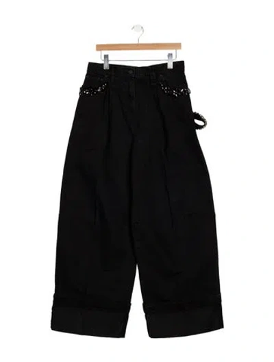 Pre-owned Simone Rocha High-rise Wide Leg Jeans W/ Tags In Black