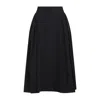 Simone Rocha Womens Black Hip Detail Flared Woven Midi Skirt In Black