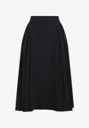 Simone Rocha Womens Black Hip Detail Flared Woven Midi Skirt In Black