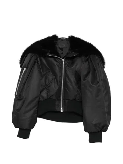 Simone Rocha Hooded Bomber Jacket In Black