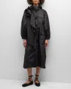 SIMONE ROCHA HOODED PARKA JACKET WITH PRESSED ROSE DETAIL