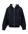 Simone Rocha Hooded Zip-up Casual Jacket In Blue