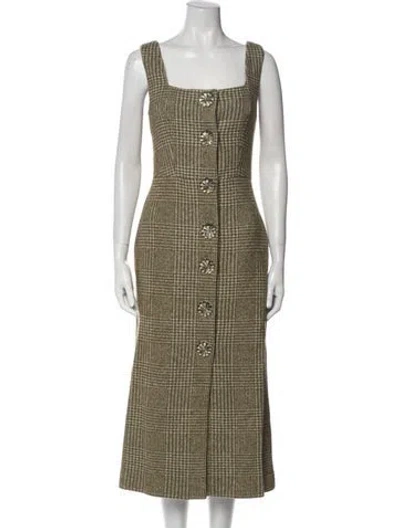 Pre-owned Simone Rocha Houndstooth Print Midi Length Dress