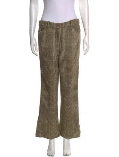 Pre-owned Simone Rocha Houndstooth Print Straight Leg Pants In Gold/metallic