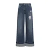 Simone Rocha Distressed Straight-leg Jeans In Blue