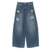 Simone Rocha Distressed Wide-leg Jeans In Blue