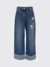 Simone Rocha Blue Embellished Straight Leg Jeans In Blue