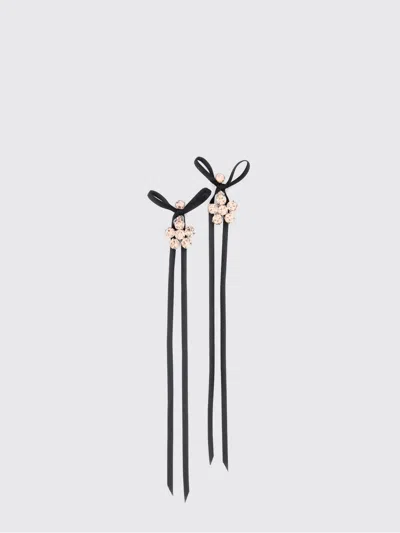 Simone Rocha Pink Mini Daisy Crystal Drop Earrings In Black