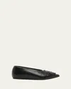 Simone Rocha Embellished Pointed Toe Ballerina Flats In Black Jet