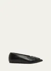 Simone Rocha Jeweled Leather Ballerina Flats In Blackjet