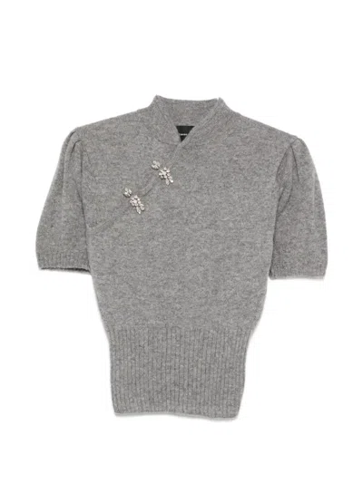 Simone Rocha Jewel-embellishment Sweater In Gray