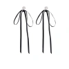 Simone Rocha Long Crystal Crest Bow Earrings