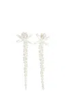 Simone Rocha Petite Bow Detail Drip Earrings In Neutral