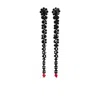Simone Rocha Crystal Beaded Linear Drop Earrings In Black