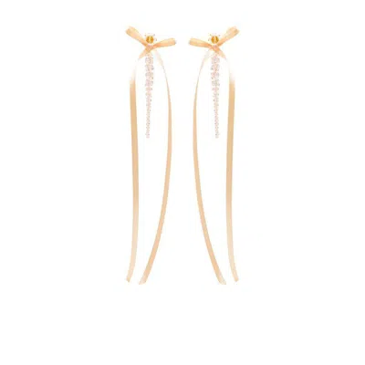 Simone Rocha Bow Ribbon Drip Earrings Accessories In Pink