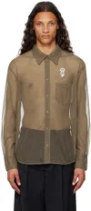 Simone Rocha Sheer Embellished Shirt In Black