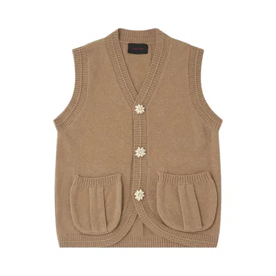Pre-owned Simone Rocha Knit Vest With Buttons 'natural' | Cream | Men's Size S In White