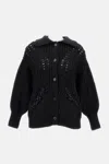 Simone Rocha Black Sculpted Chunky Knit Cardigan In Black