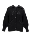 Simone Rocha Black Sculpted Chunky Knit Cardigan In Black