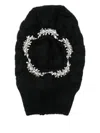 Simone Rocha Knitted Crystal-embellished Balaclava Hat In Black