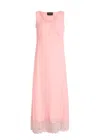 Simone Rocha Lace-hem Crepe De Chine Midi Slip Dress In Pink