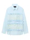 Simone Rocha Lace-insert Ruffled Shirt In Blue