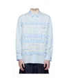 Simone Rocha Lace-insert Ruffled Shirt In Blue
