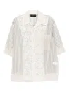 Simone Rocha Patchwork Lace Bowling Shirt In White