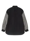 Simone Rocha Lace-paneled Striped Shirt In Black