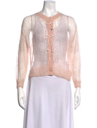 Pre-owned Simone Rocha Lace Pattern Crew Neck Sweater W/ Tags In Pink