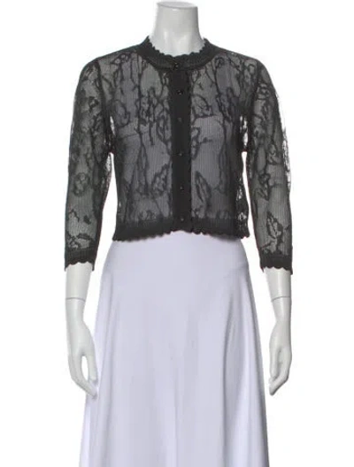 Pre-owned Simone Rocha Lace Pattern Crew Neck Top In Gray