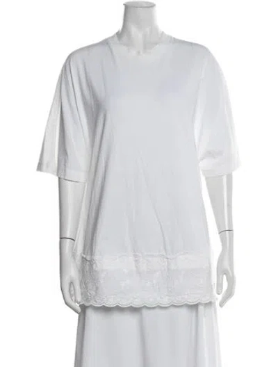 Pre-owned Simone Rocha Lace Pattern Crew Neck Top In White