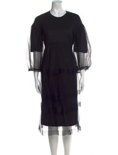 Pre-owned Simone Rocha Lace Pattern Knee-length Dress In Black