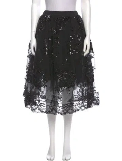 Pre-owned Simone Rocha Lace Pattern Knee-length Skirt In Black