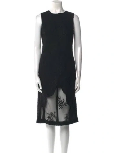 Pre-owned Simone Rocha Lace Pattern Midi Length Dress In Black