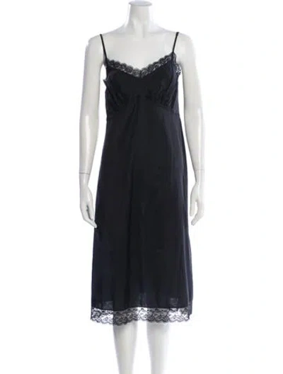 Pre-owned Simone Rocha Lace Pattern Midi Length Dress In Black