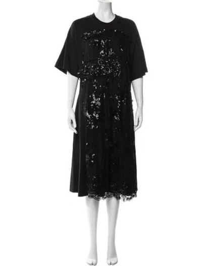 Pre-owned Simone Rocha Lace Pattern Midi Length Dress In Black
