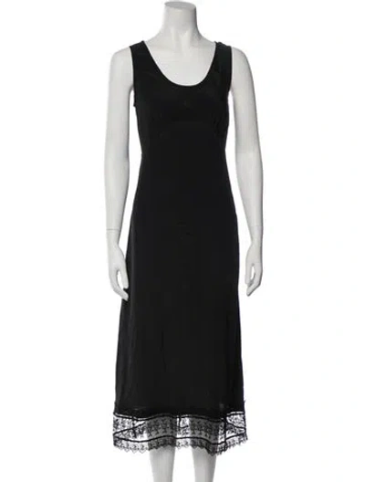 Pre-owned Simone Rocha Lace Pattern Midi Length Dress In Black