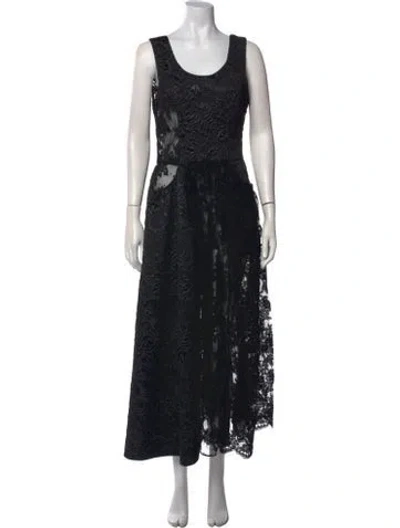 Pre-owned Simone Rocha Lace Pattern Midi Length Dress In Black