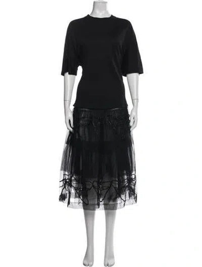 Pre-owned Simone Rocha Lace Pattern Midi Length Dress In Blue