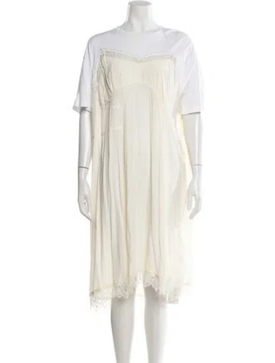 Pre-owned Simone Rocha Lace Pattern Midi Length Dress In Neutral