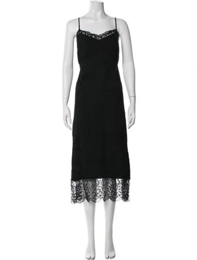 Pre-owned Simone Rocha Lace Pattern Midi Length Dress W/ Tags In Black