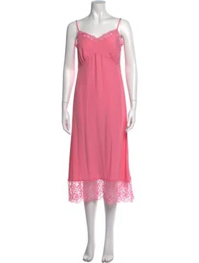 Pre-owned Simone Rocha Lace Pattern Midi Length Dress W/ Tags In Pink